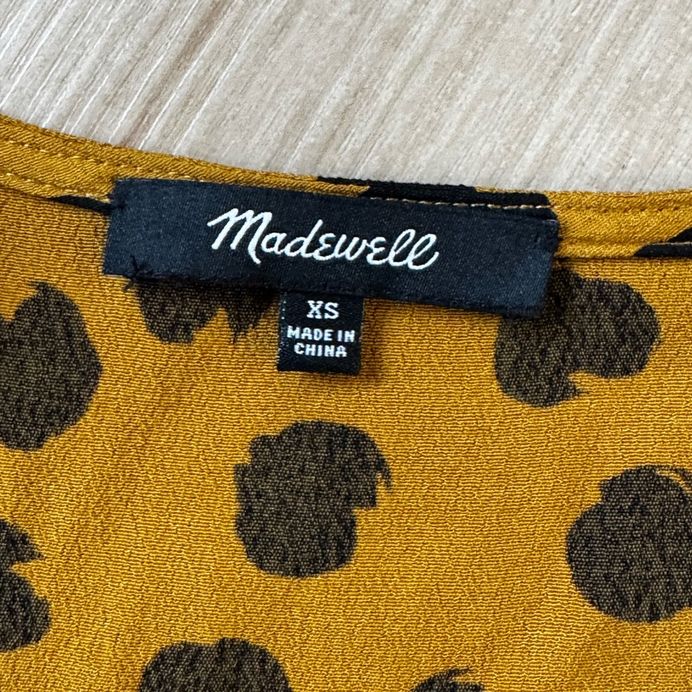 Madewell Leopard Print Cap Sleeve Tie-Side Blouse | XS - Picture 2 of 4